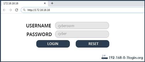 172.16.16.16 default username password