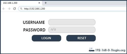 192.168.1.200 default username password