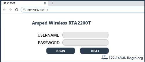 Amped Wireless router router default login
